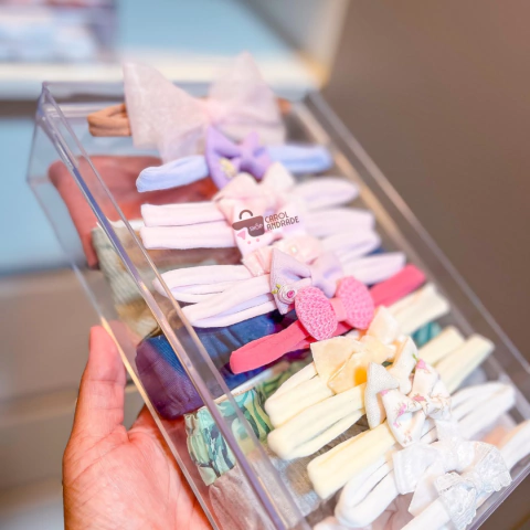 Organizador de laços e tiaras - Empilhável 25x17x6