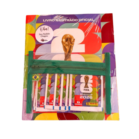 Kit Álbum Copa 2026 Capa Mole + 70 Figurinhas + 1 Porta Figurinhas