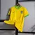 Camisa concept masculina do Brasil 2022 na cor amarela com detalhes do Cristo Redentor e número 10 estampado