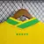 Camisa concept masculina do Brasil 2022 na cor amarela com detalhes do Cristo Redentor e número 10 estampado