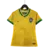 Camisa feminina concept amarela do Brasil 2022 com estampa do Cristo Redentor no peito