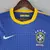 Uniforme reserva azul da Seleção Brasileira 2010 com gola amarela, design retrô da Nike usado na Copa do Mundo da África do Sul