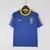 Uniforme reserva azul da Seleção Brasileira 2010 com gola amarela, design retrô da Nike usado na Copa do Mundo da África do Sul