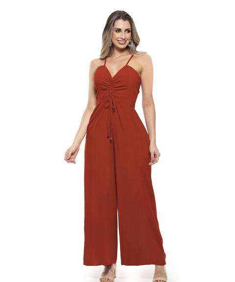 Macacão Pantalona de alcinha com alças reguláveis com Lastex e Ponteiras Exclusivas - comprar online