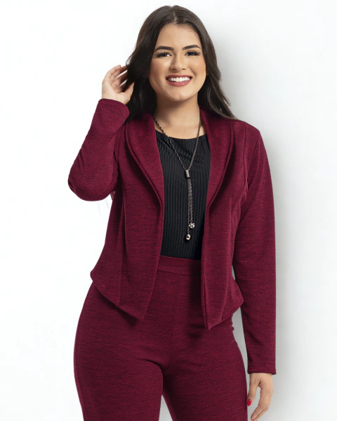 Blazer com Gola Xale Mangas Compridas - comprar online