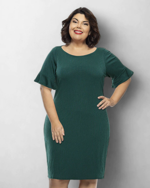 Vestido Clássico com Manga Sino e Saia Reta - comprar online