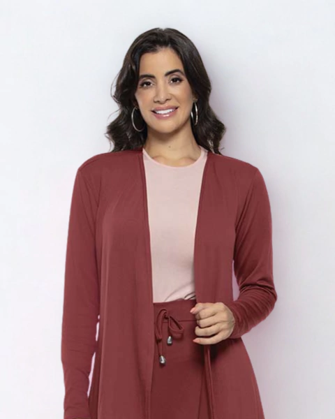 Cardigan Alongado com Mangas Longas - comprar online