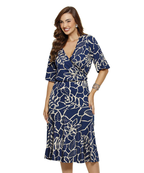 Vestido Midi com Transpasse – Moda Feminina