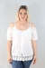 Blusa abotonada con puntilla # 271801