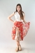 Pollera Midi Estampada Reversible 2 colores, Cintura c/Lazo #F15066 - Spiga31 Mayorista