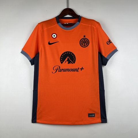 camisas tailandess 1.1  - camisa de futebol - camisa de time - camisa laranja da inter de milao 23/24– camisa 3 Inter de Milão 23/24 - internazionale - clube italiano  - Serie A  - clubes europeus - torcedor– camisa third Inter de milão -brazucas imports