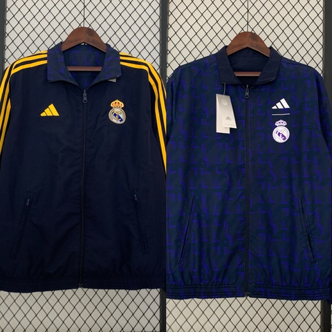 cortavento de futebol - Jaqueta do real madrid – corta vento real madrid  - real madrid – blusa real madrid – jaqueta do real madrid dupla face – casaco real madrid - blusa de time - moletom de time - real madrid 