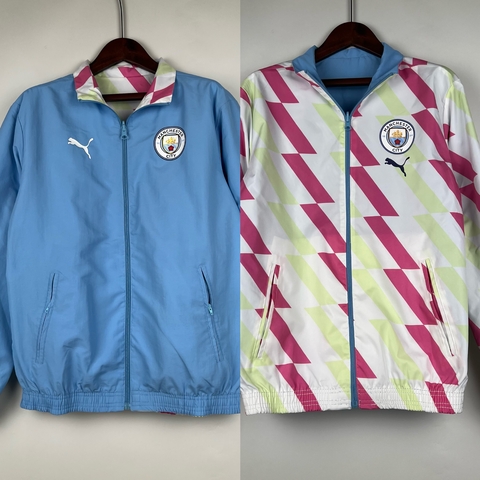 cortavento de futebol dupla face - Jaqueta do manchester city – corta vento manchester city - manchester city – blusa manchester city – jaqueta do city  – casaco manchester city - blusão - moletom de time - dupla face 