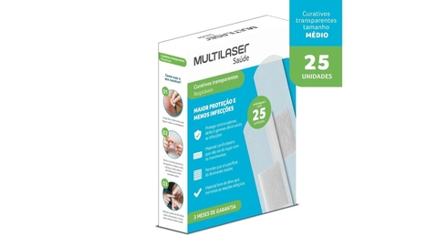 Curativo Transparente - Caixa Com 25 - Multilaser