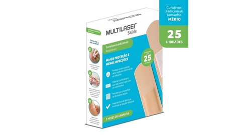 Curativo Tradicional Caixa Com 25 Multilaser