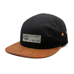 Boné Fuel modelo five panel preto com aba de camurça