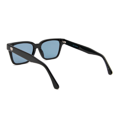 Óculos solar Fuel retangular modelo Vic Vega cor preto com lente azul