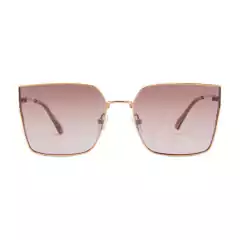 Óculos solar Fuel quadrado, polarizado modelo Nina cor dourado com lente degradê rosa