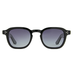 Óculos solar Fuel panto modelo Niki de acetato e lentes polarizadas cor preto 