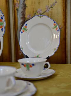 Trio para Te Loza John Maddock & Sons Ltd. England Minerva Art Deco C1940