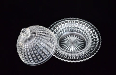 Mantequera o Quesera Anchor Hocking Glass EEUU , Modelo Cube Clear C1940 - Funcy Stuff Antiguedades