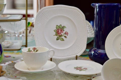Trio para Te Wedgwood England Pattern Moss Rose C1950