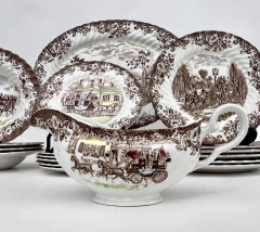 Salsera Johnson Bros England, Pattern Coaching Scenes Multicolor C1960 en internet