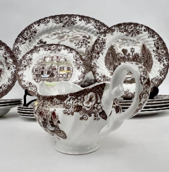 Salsera Johnson Bros England, Pattern Coaching Scenes Multicolor C1960 - Funcy Stuff Antiguedades