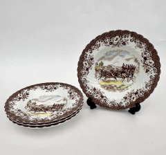 Plato Hondo Johnson Bros England, Pattern Coaching Scenes Multicolor C1960 - comprar online