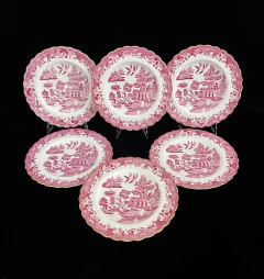 Set 5 Platos para Postre o Lunch Copeland Spode England , Pattern Mandarin C1875-1890
