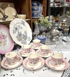 Set de 6 Tazas para Cafe , Wilkinson Ltd. England Pattern Nancy Pink C1947 - comprar online