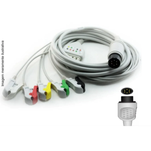 Cabo ECG Neo-Pinch 5 vias Dixtal