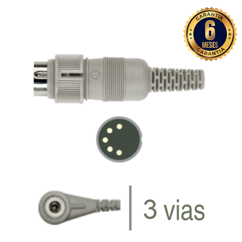 Cabo de ECG 3 vias Clip - Ecafix