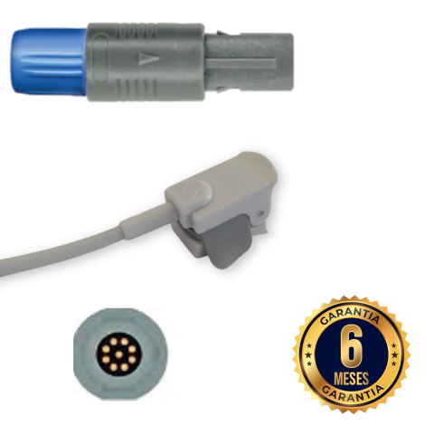 Sensor SpO2 NIHON KOHDEN Redel 9 pinos - Clip Pediátrico