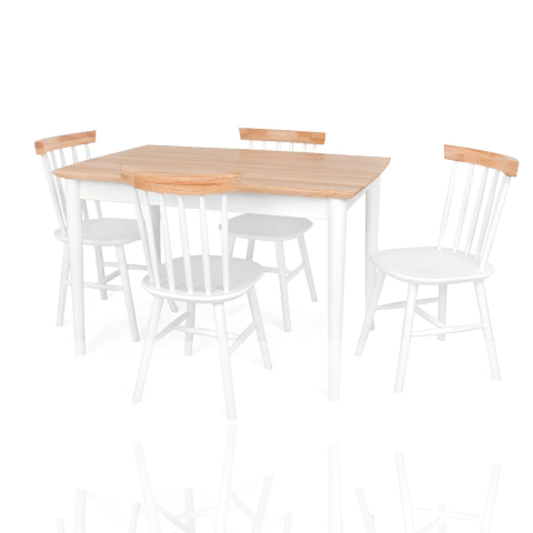 Kit Mesa Madeira Maciça com 4 Cadeiras Resistente Sala de Jantar Cozinha - comprar online