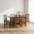 Conjunto Mesa Extensiva de 110cm para 150cm com 6 Cadeiras Rusticas Madeira Pinus Sala Jantar