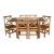 Conjunto Mesa Extensiva de 110cm para 150cm com 6 Cadeiras Rusticas Madeira Pinus Sala Jantar - comprar online