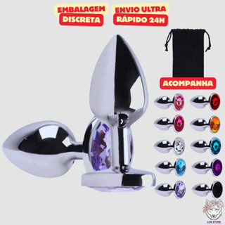 Plug G em aço com pedra redonda