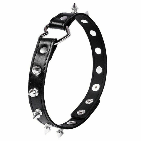 Coleira Bondage Choker com Coração e Pinos - Preto - SI