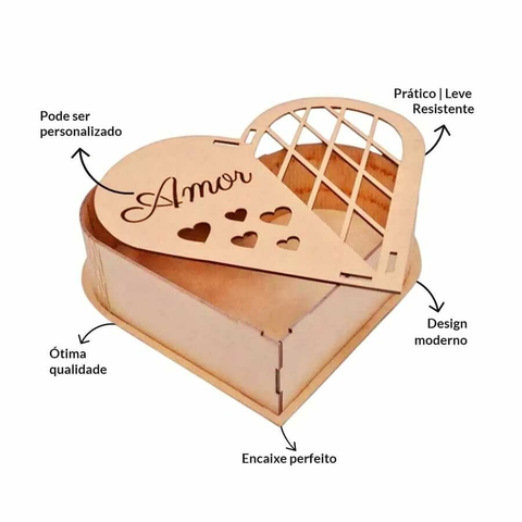 CAIXA CORAÇÃO CESTA MDF ABUSADINHA - comprar online