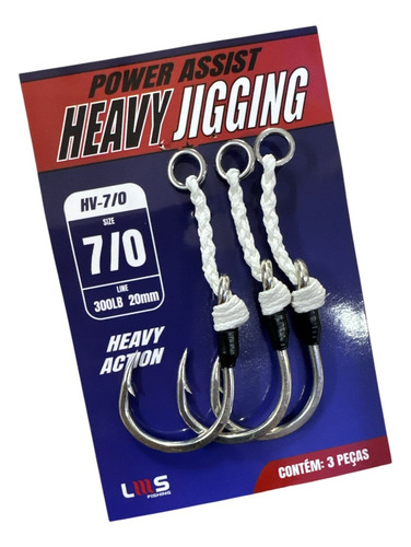 POWER ASSIST HOOK HEAVY JIGGING 7/0 300 LB LUMIS