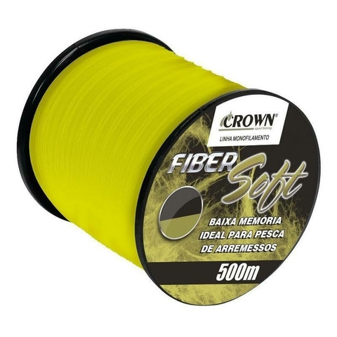 LINHA MONOFILAMENTO CROWN FIBER SOFT 0,40 MM 500 M AMARELA - comprar online