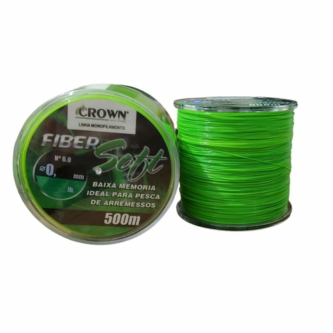 LINHA MONOFILAMENTO CROWN FIBER SOFT 0,40 MM 500 M VERDE - comprar online