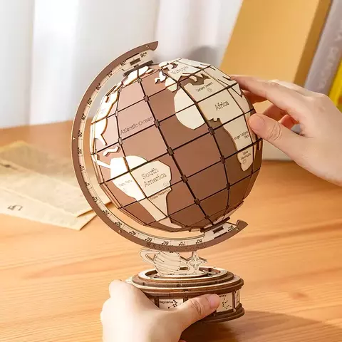 Quebra-Cabeça de Madeira 3D - Globo Terrestre