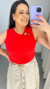 BLUSA COM BOTÃO LATERAL VERMELHO - VAL