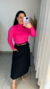BLUSA DE LÃZINHA GOLA ALTA