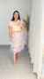 Saia de Tule Lilás Estampada 