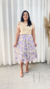 Saia de Tule Lilás Estampada 
