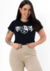 CAMISETA FEMININA PRETA ESTAMPA RBD