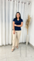  CAMISETA FEMININA GOLA V AZUL MARINHO